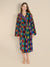 Women's Hooded Dressing Gown - Patchwork